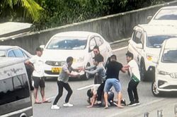 Điều tra nhóm côn đồ hành hung người dã man trên đường dẫn cao tốc