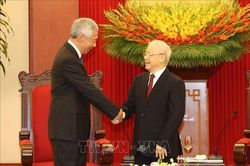 Tổng Bí thư Nguyễn Phú Trọng tiếp Thủ tướng Singapore Lý Hiển Long