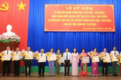 Thành ủy Long Xuyên kỷ niệm 78 năm Cách mạng Tháng Tám, Quốc khánh 2/9 và trao Huy hiệu Đảng