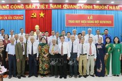 An Giang: Trao tặng, truy tặng Huy hiệu Đảng cho 407 đảng viên