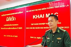 Khai giảng lớp tập huấn nghiệp vụ biên phòng cho cán bộ Lào