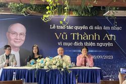 Nhạc sĩ Vũ Thành An trao tác quyền gia tài âm nhạc cho học trò làm thiện nguyện