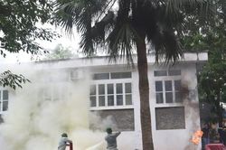 Huyện Đan Phượng diễn tập phương án chữa cháy, cứu nạn