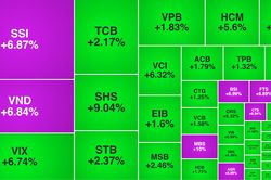 VN-Index tăng gần 22 điểm, SSI và loạt cổ phiếu chứng khoán tím trần