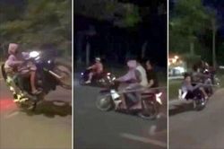 Điều khiển xe lạng lách, đánh võng, ném chai bia vào Công an