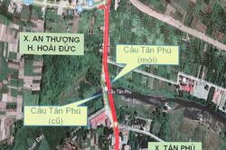 Điều chỉnh mở rộng mặt cắt ngang cầu Tân Phú (huyện Quốc Oai) lên 9m