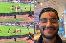 Cameraman bị Ronaldo sút bươu đầu