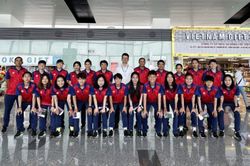 Tuyển nữ Việt Nam khởi hành đến Trung Quốc dự Asiad 19