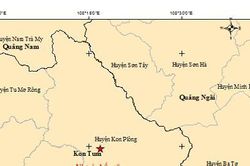 Liên tiếp 3 trận động đất xảy ra trong ngày ở Kon Tum
