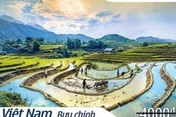 Phát hành bộ tem phong cảnh ruộng bậc thang nhân kỷ niệm 120 năm du lịch Sa Pa
