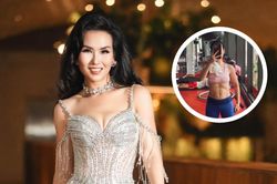 Võ Hạ Trâm khoe cơ bụng sáu múi cực 'bén' sau nhiều năm ăn chay trường
