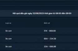 Biển số 51K-868.68 của TP.Hồ Chí Minh được trả giá gần 5 tỉ đồng