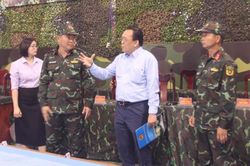 Ông Lê Hữu Hoàng kiểm tra công tác bảo đảm diễn tập khu vực phòng thủ