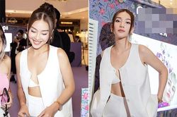 Khả Ngân mặc trang phục nửa kín nửa hở đi dự sự kiện