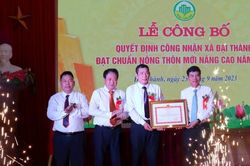 Xã Đại Thành đón nhận Bằng đạt chuẩn nông thôn mới nâng cao