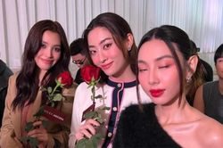 Chụp hình chung với Thùy Tiên, Lương Thùy Linh vẫn tranh thủ 'dìm hàng' đàn chị