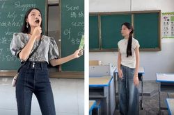 Cô giáo Tiếng Anh xứ Trung gây sốt mạng vì có style 'cực phẩm'