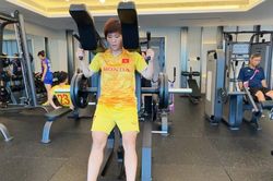 Đội tuyển nữ Việt Nam tập GYM trước khi chạm trán Nhật Bản