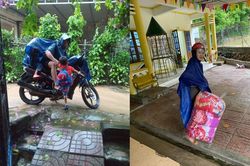 Nước lũ dâng ngập nóc, trường học Nghệ An hối hả sơ tán