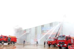 Diễn tập phương án chữa cháy cấp tỉnh tại Khu công nghiệp Mai Sơn