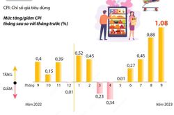 Chỉ số giá tiêu dùng tháng 9 tăng 1,08% so với tháng trước
