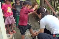Nước sạch đã đến với học sinh điểm trường Khẩu Cồ