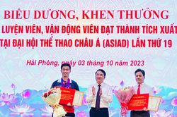 Hải Phòng: Khen thưởng huấn luyện viên và vận động viên đạt thành tích cao tại ASIAD 19