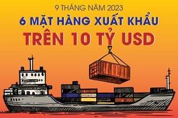 Việt Nam có 6 mặt hàng xuất khẩu trên 10 tỷ USD