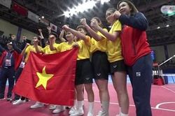 Thắng ngược Indonesia 2-1, cầu mây nữ Việt Nam giành huy chương vàng ASIAD 19