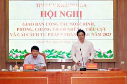 Thường trực Tỉnh ủy Khánh Hòa: Giao ban khối nội chính tỉnh 9 tháng đầu năm
