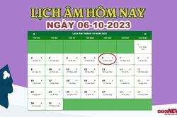 Lịch âm 6/10 - Âm lịch hôm nay 6/10 chính xác nhất - lịch vạn niên 6/10/2023