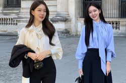 Áo blouse buộc dây thanh lịch không thể thiếu trong mùa thu đông