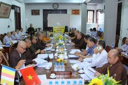 Ban Thường trực Ban Trị sự GHPGVN tỉnh làm việc với Ban Trị sự TP.Bến Tre