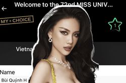 Bùi Quỳnh Hoa xuất hiện tại Miss Universe nhưng lại bị... ghi sai tên