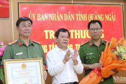 Quảng Ngãi: Thưởng nóng lực lượng Công an truy bắt đối tượng bắn 2 nữ lao công bị thương