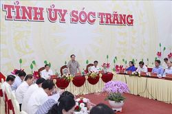 Chủ tịch Quốc hội Vương Đình Huệ làm việc với Ban Thường vụ Tỉnh ủy Sóc Trăng