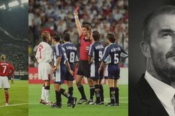 David Beckham nhận thẻ đỏ do trả đũa Diego Simeone ở World Cup 1998 và trở thành kẻ bị căm ghét nhất nước Anh