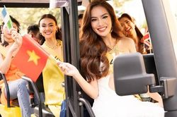 Lê Hoàng Phương gây ấn tượng với thí sinh Hoa hậu Hòa bình Quốc tế 2023