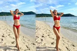 Diện bikini nóng bỏng khoe vết rạn tuổi U40, vợ Ưng Hoàng Phúc nhận mưa lời khen