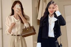 9 công thức diện áo blouse buộc dây điệu đà cho mùa thu