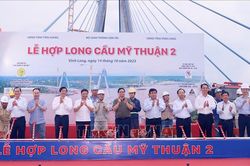 Thủ tướng Phạm Minh Chính dự Lễ hợp long cầu Mỹ Thuận 2