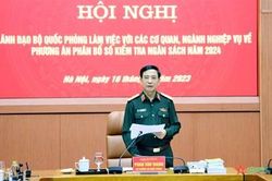 Đại tướng Phan Văn Giang chủ trì làm việc với các cơ quan, ngành nghiệp vụ về phương án phân bổ số kiểm tra ngân sách năm 2024