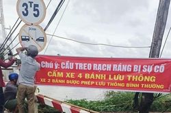 Xe tải trên 31 tấn qua cầu 3,5 tấn gây lún nặng