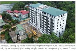 Xem xét tạm đình chỉ công tác 3 chủ tịch xã liên quan đến chung cư mini 9 tầng sai phép ở Thạch Thất