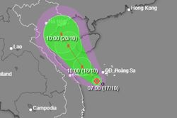 Vùng áp thấp ngoài khơi Trung Trung Bộ, mưa lớn sắp dịch chuyển ra miền Bắc
