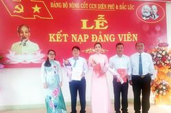 Đảng bộ Nòng cốt Cụm Công nghiệp Diên Phú và Đắc Lộc: Kết nạp 3 đảng viên mới