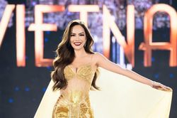 Lê Hoàng Phương 'swan walk' ấn tượng tại bán kết Miss Grand International 2023