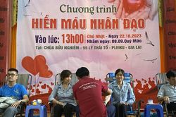 Gia Lai: Trên 120 tăng, ni, phật tử hiến máu tình nguyện