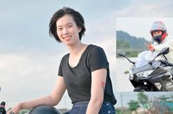 Thanh Thúy khoe ảnh bên mô tô, được CĐM liên hệ với đam mê của hoa khôi bóng chuyền Phạm Thị Yến