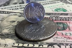 Đồng ruble chạm mức cao nhất trong hơn 6 tuần so với đồng USD